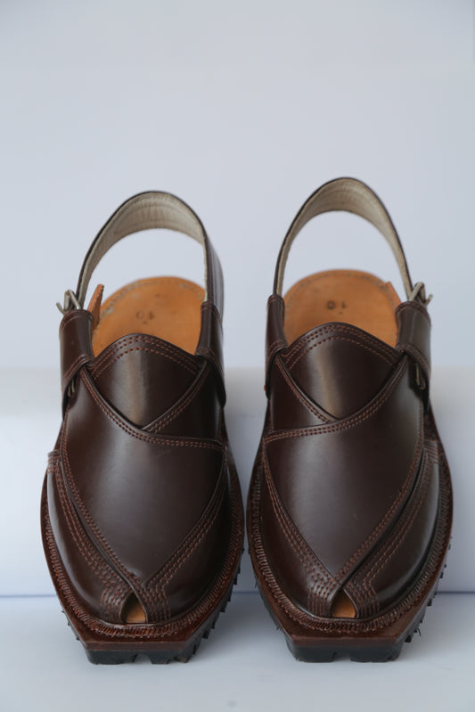 Jet Black Quetta Norozi Chappal with Double Sole