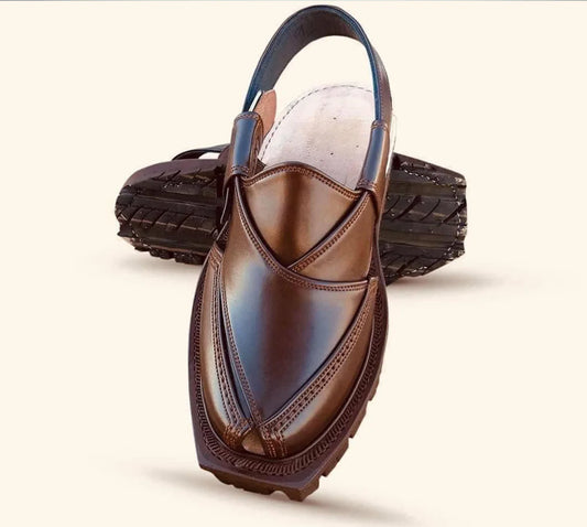 Jet Black Quetta Norozi Chappal with Double Sole